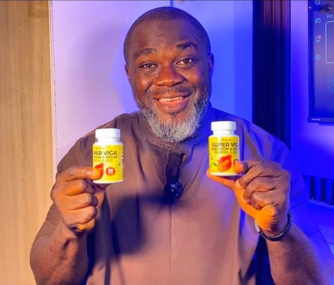 Man holding products